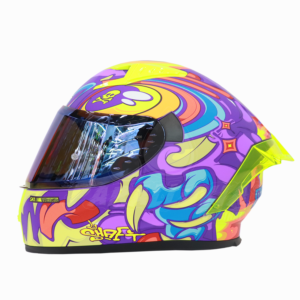 Casco Shaft 526sp Evo Ojibrou Morado Azul Visor Iridium Azul