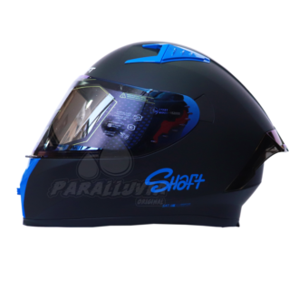 Casco Shaft 526sp Evo Solid Negro Azul Visor Iridium Azul