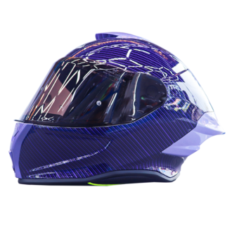 Casco Xtrong 820 Braided Fiber -Morado Brillo ECE-2206 Visor Revo Red