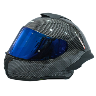 Casco Xtrong 820 Braided Fiber Negro Brillo ECE 2206 Visor Revo Blue Accesorios Mate