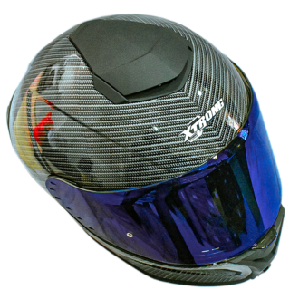 Casco Xtrong 820 Braided Fiber Negro Brillo ECE 2206 Visor Revo Blue Accesorios Mate - Image 2