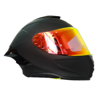 Casco Xtrong 820 Solid Negro Mate Shine Visor Rojo Traslucido