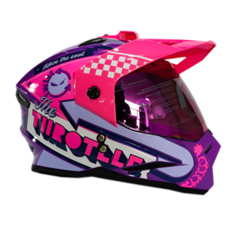 Casco Hro Mx-330Dv Bye Bye Morado Fucsia Visor Iridium Morado - Image 4