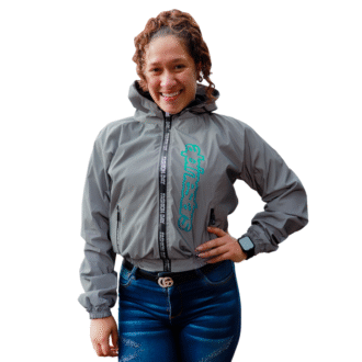CHAQUETA 100% REFLECTIVA MARCAS MOTERAS ESTAMPADO VERDE