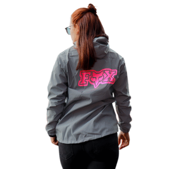CHAQUETA 100% REFLECTIVA MARCAS MOTERAS ESTAMPADO FUCSIA - Image 2