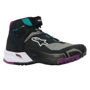 Alpinestars Zapatillas de moto CR-X Drystar Cinza roxo Verde Azulada
