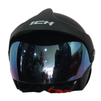 CASCO ICH ICH-205 SOLID MATE NEGRO PLATA VISOR IRIDIUM - Image 2
