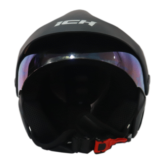 CASCO ICH ICH-205 SOLID MATE NEGRO PLATA VISOR IRIDIUM - Image 4
